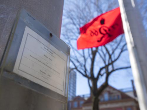 Flag flown at half mast